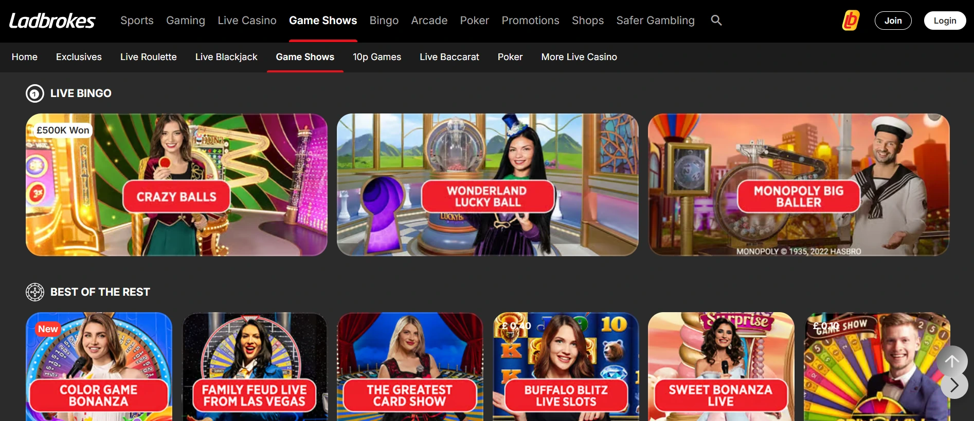 Ladbrokes gambling site