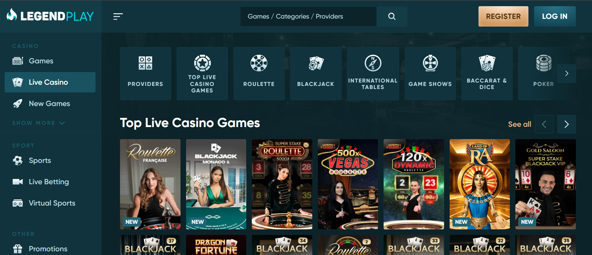 Legendplay casino site